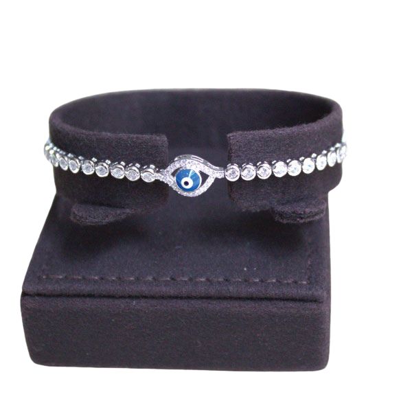 Silver Bracelet Evil Eye with Zirconia