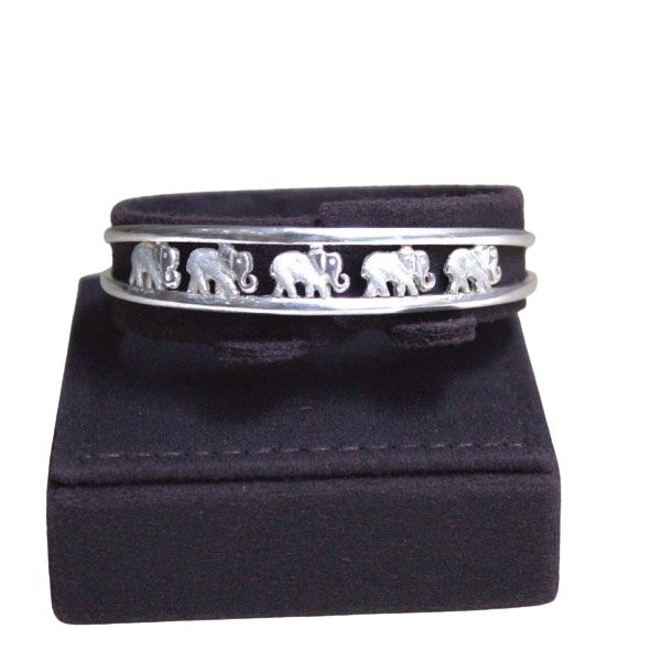 Silver Bangle Elephant
