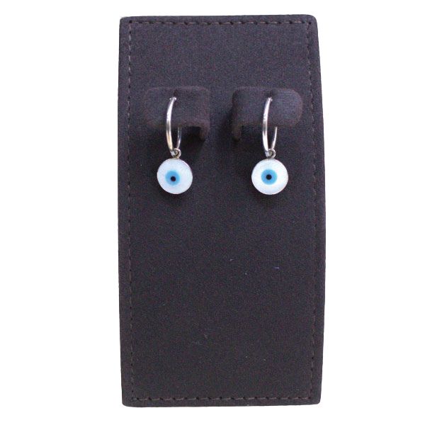 Silver Earring Evil Eye Moissanite Hoops