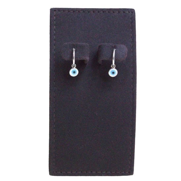 Silver Earring Evil Eye Hoops (small)