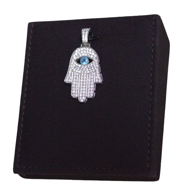 Silver Pendant Evil Eye Open Eye Zirconia