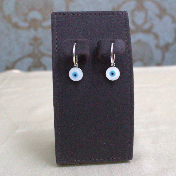 Silver Earring Evil Eye Moissanite Hoops - Image 6