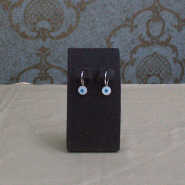 Silver Earring Evil Eye Moissanite Hoops - Image 3