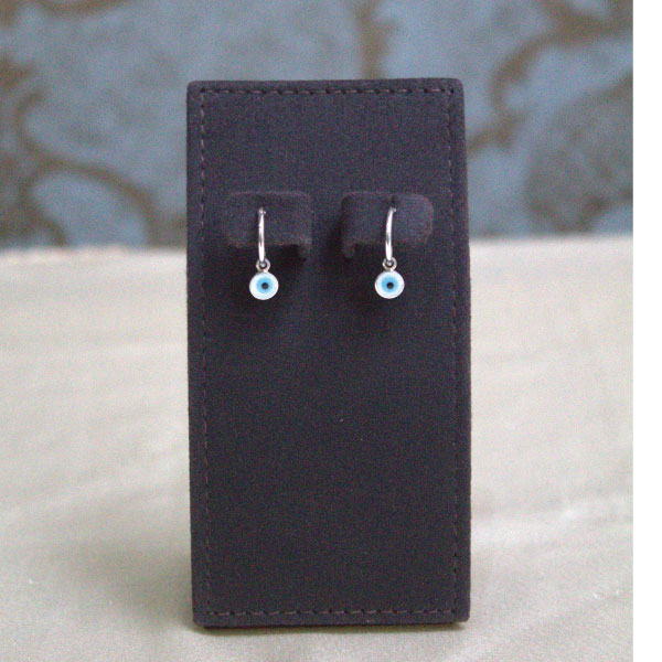 Silver Earring Evil Eye Hoops (small) - Image 2