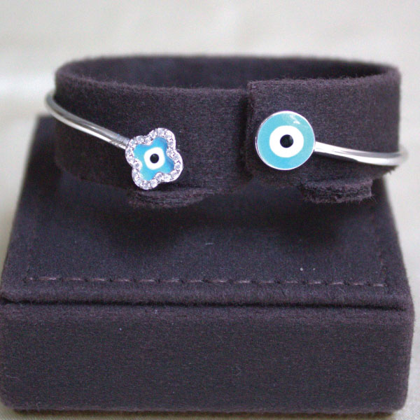 Silver Bangle Evil Eye - Image 4