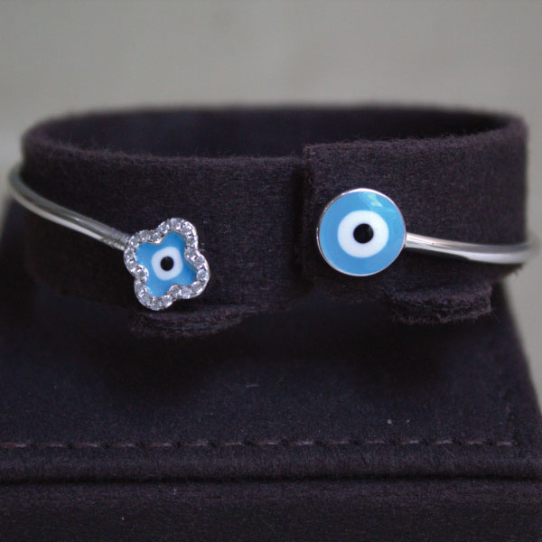 Silver Bangle Evil Eye - Image 5