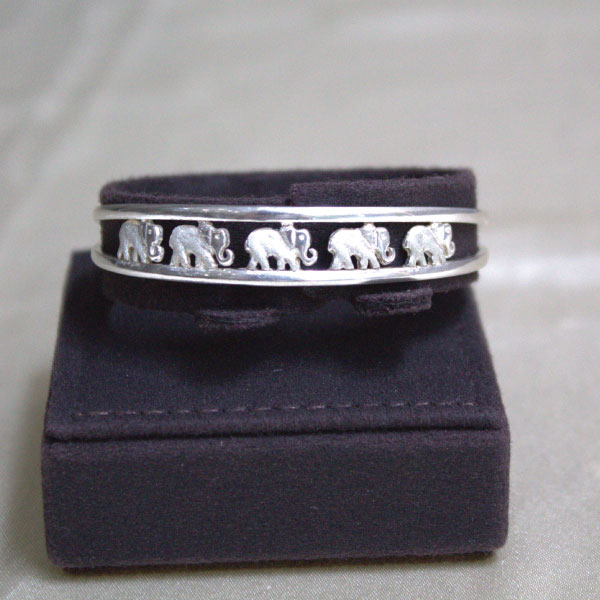 Silver Bangle Elephant - Image 3