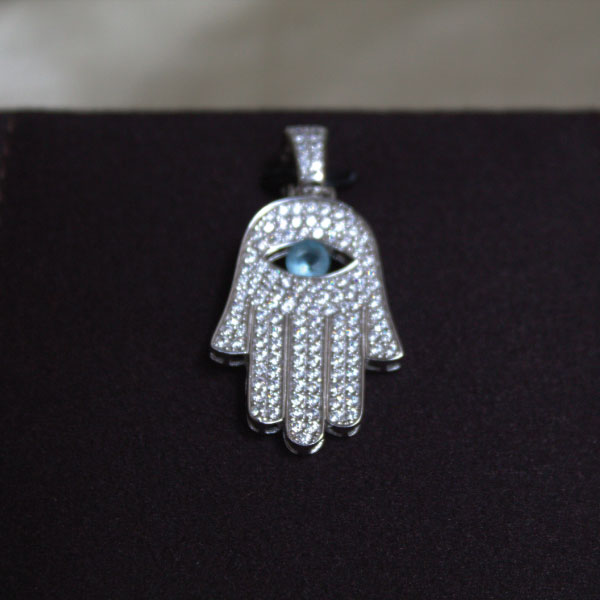 Silver Pendant Evil Eye Open Eye Zirconia - Image 3